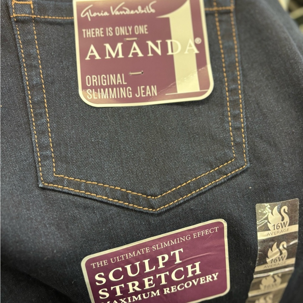 🛍️ Gloria Vanderbilt ladies 16W dark blue Amanda jeans - Picture 8 of 8